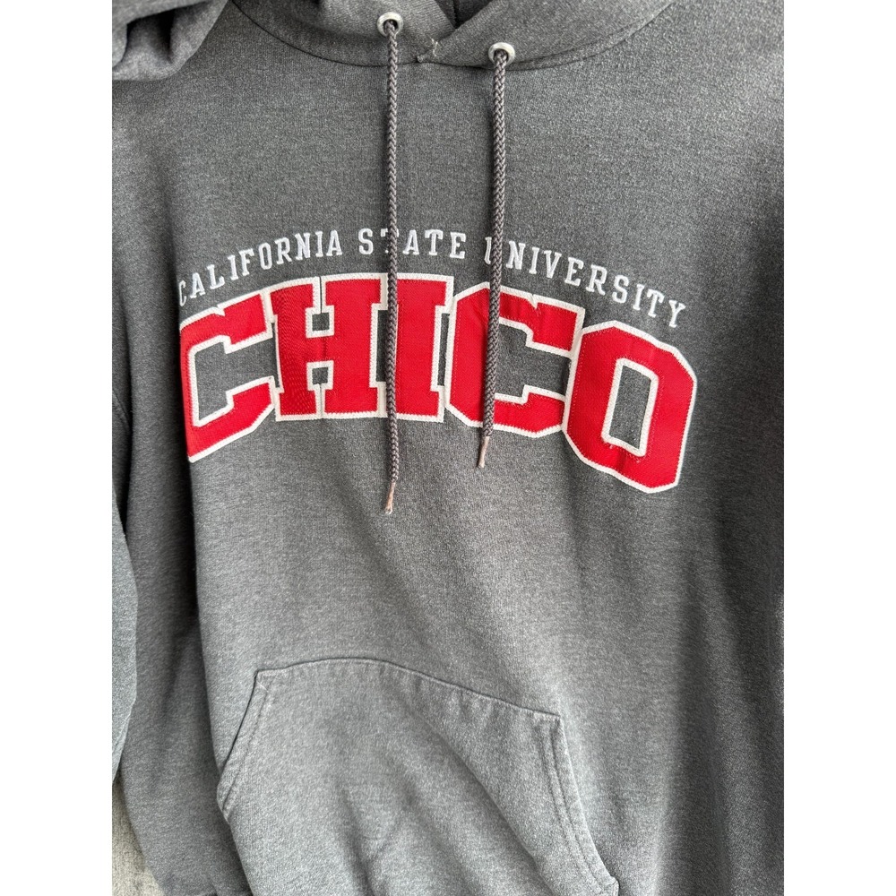 Champion Eco Men's M Medium Chico State University Pullover Hoodie Gray Graphic - Picture 3 of 7